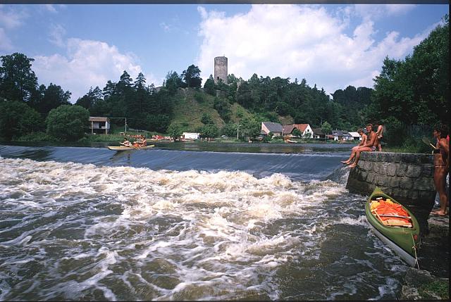 Dobronice (in Czech), keywords: Lužnice, river, vodáci  Lužnice, river, vodáci