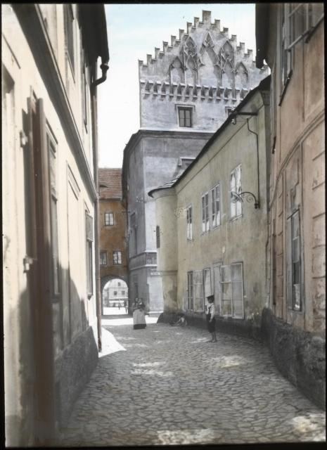 Tábor, Radnice zezadu (in Czech), keywords: Tábor, town hall, Radniční street, architecture